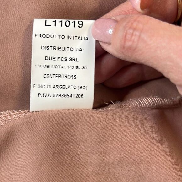 NWT SOALLURE Satin Blush Long Trapeze Dress (004) - Picture 15 of 16